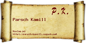 Parsch Kamill névjegykártya